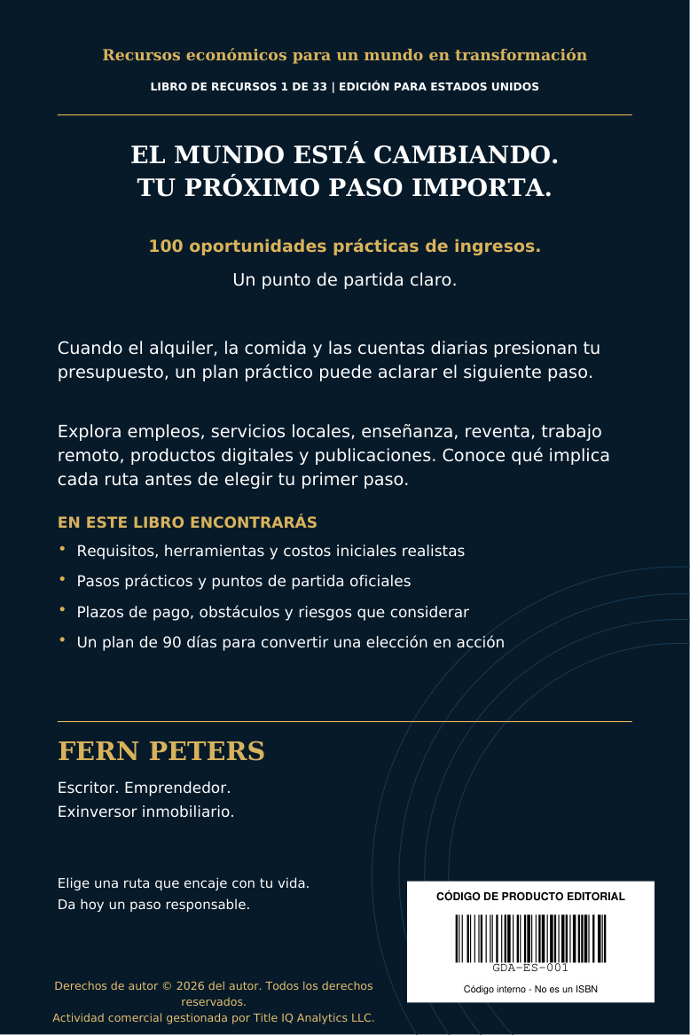 Contraportada en español del Libro 1 con 100 oportunidades