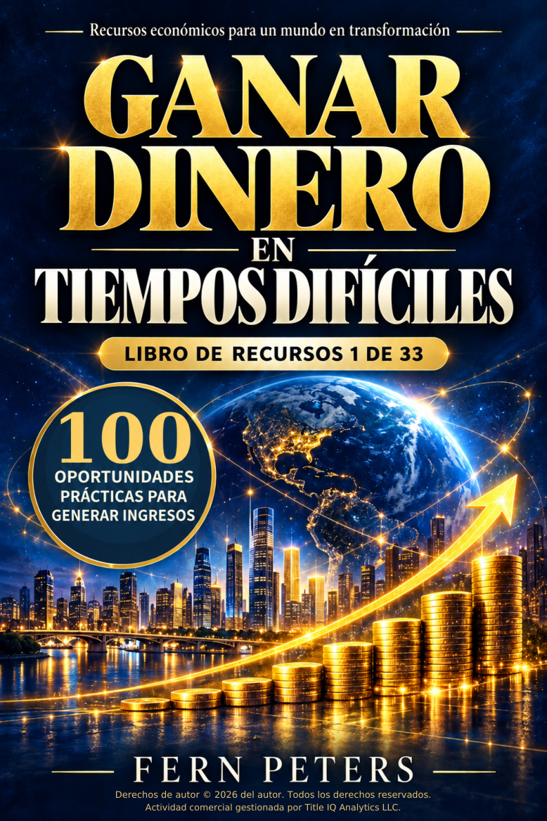 Ganar dinero en tiempos difíciles, de Fern Peters. Libro de recursos 1 de 33. 100 oportunidades prácticas de ingresos.